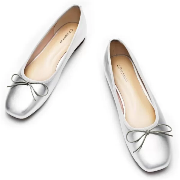 C.Paravano Women's Flats | Ballet Flats for Women | Flat Shoes | Dressy Shoes for Women | Round Toe Flats | Soft Leather Shoes Women