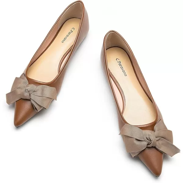 C.Paravano Women's Flats I Ballet Flats for Women I Pointed Toe Flats for Women I Bow Knot Flats Shoes Women I Slip on Flats