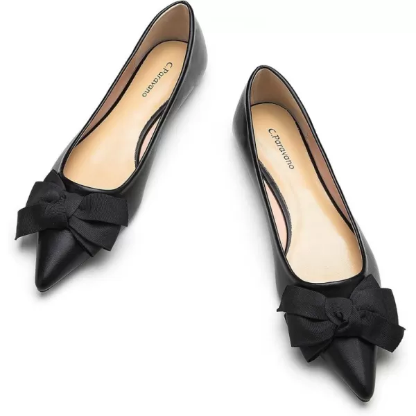 C.Paravano Women's Flats I Ballet Flats for Women I Pointed Toe Flats for Women I Bow Knot Flats Shoes Women I Slip on Flats