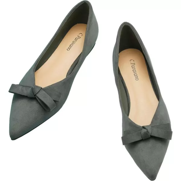 C.Paravano Women's Flats I Ballet Flats for Women I Pointed Toe Flats for Women I Bow Knot Flats Shoes Women I Slip on Flats