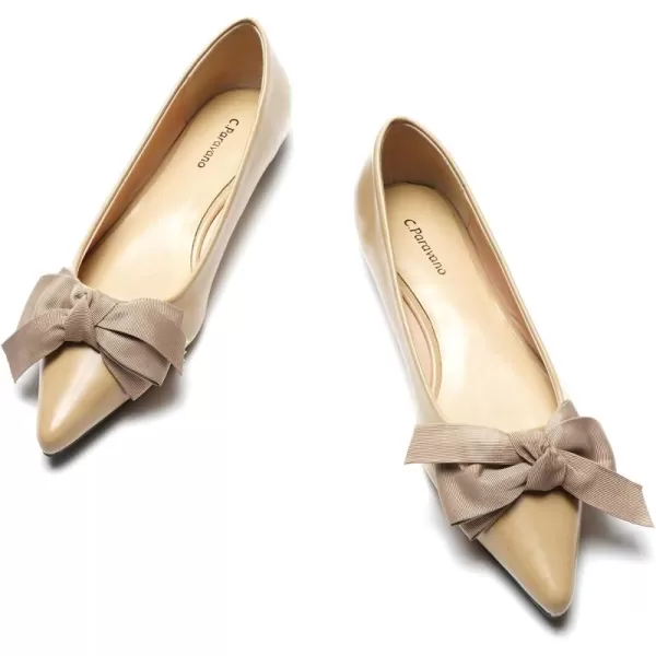 C.Paravano Women's Flats I Ballet Flats for Women I Pointed Toe Flats for Women I Bow Knot Flats Shoes Women I Slip on Flats