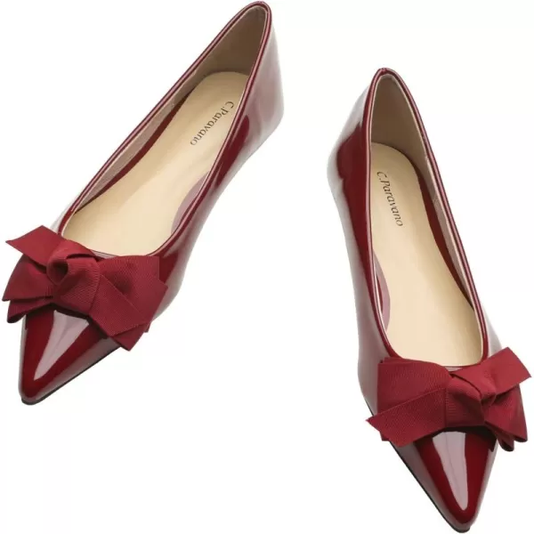 C.Paravano Women's Flats I Ballet Flats for Women I Pointed Toe Flats for Women I Bow Knot Flats Shoes Women I Slip on Flats