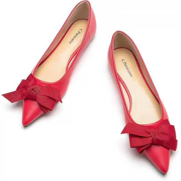 C.Paravano Women's Flats I Ballet Flats for Women I Pointed Toe Flats for Women I Bow Knot Flats Shoes Women I Slip on Flats