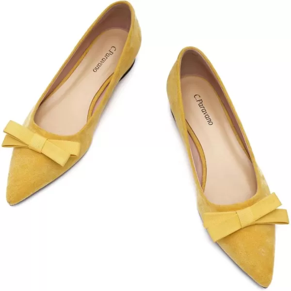 C.Paravano Women's Flats I Ballet Flats for Women I Pointed Toe Flats for Women I Bow Knot Flats Shoes Women I Slip on Flats