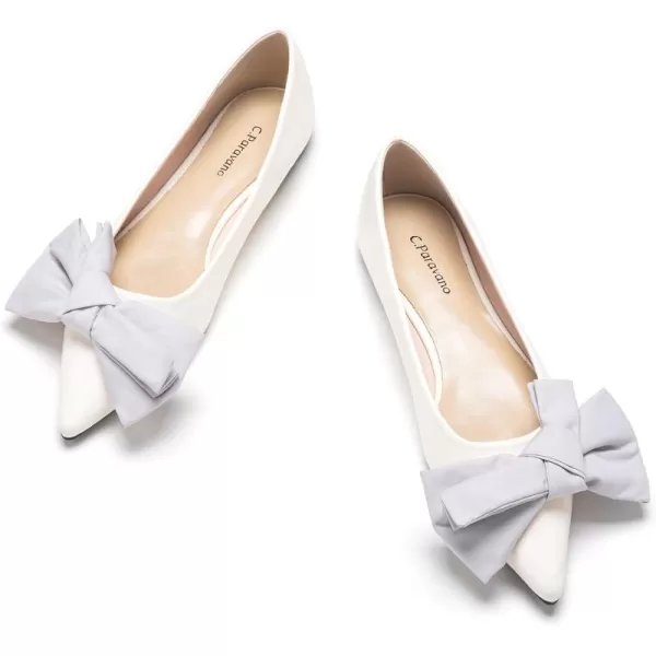 C.Paravano Women's Flats I Ballet Flats for Women I Pointed Toe Flats for Women I Bow Knot Flats Shoes Women I Slip on Flats