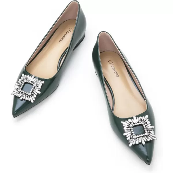 C.Paravano Women’s Flats I Pointed Toe Flats for Women I Women Flat Shoes I Crystal Buckle Flats I Ballet Flats Shoes for Women I Slip on Dressy Flats
