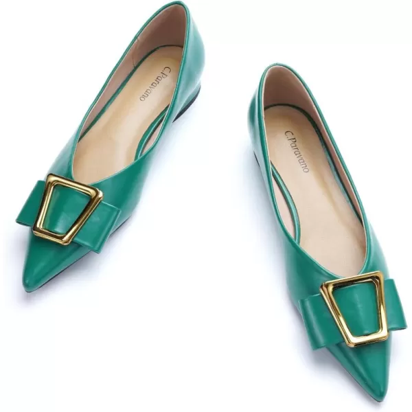C.Paravano Women’s Flats I Pointed Toe Flats for Women I Women Flat Shoes I Crystal Buckle Flats I Ballet Flats Shoes for Women I Slip on Dressy Flats