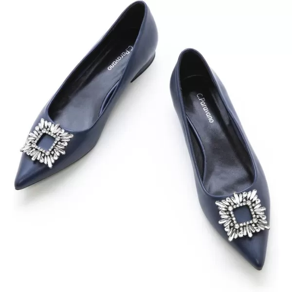 C.Paravano Women’s Flats I Pointed Toe Flats for Women I Women Flat Shoes I Crystal Buckle Flats I Ballet Flats Shoes for Women I Slip on Dressy Flats