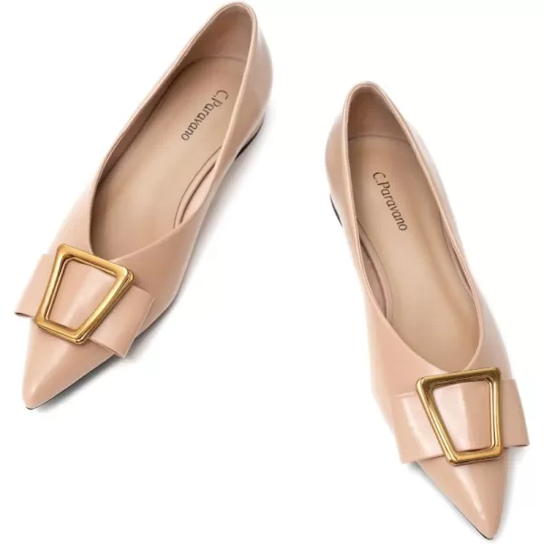 C.Paravano Women’s Flats I Pointed Toe Flats for Women I Women Flat Shoes I Crystal Buckle Flats I Ballet Flats Shoes for Women I Slip on Dressy Flats