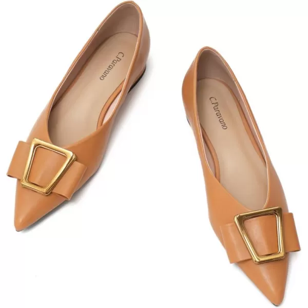 C.Paravano Women’s Flats I Pointed Toe Flats for Women I Women Flat Shoes I Crystal Buckle Flats I Ballet Flats Shoes for Women I Slip on Dressy Flats