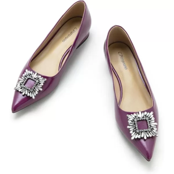 C.Paravano Women’s Flats I Pointed Toe Flats for Women I Women Flat Shoes I Crystal Buckle Flats I Ballet Flats Shoes for Women I Slip on Dressy Flats