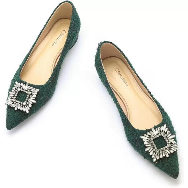 C.Paravano Women’s Flats I Pointed Toe Flats for Women I Women Flat Shoes I Crystal Buckle Flats I Ballet Flats Shoes for Women I Slip on Dressy Flats