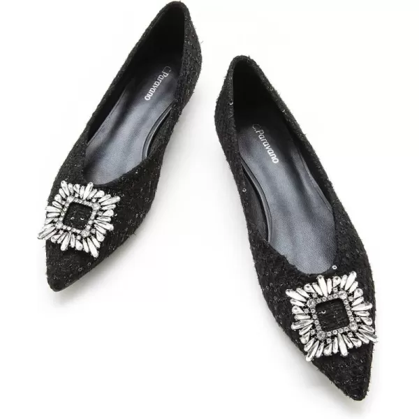 C.Paravano Women’s Flats I Pointed Toe Flats for Women I Women Flat Shoes I Crystal Buckle Flats I Ballet Flats Shoes for Women I Slip on Dressy Flats