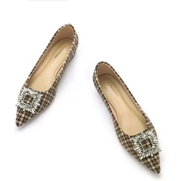 C.Paravano Women’s Flats I Pointed Toe Flats for Women I Women Flat Shoes I Crystal Buckle Flats I Ballet Flats Shoes for Women I Slip on Dressy Flats