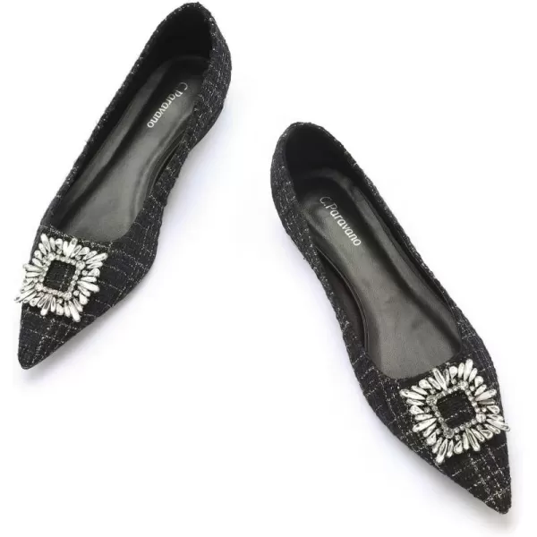 C.Paravano Women’s Flats I Pointed Toe Flats for Women I Women Flat Shoes I Crystal Buckle Flats I Ballet Flats Shoes for Women I Slip on Dressy Flats