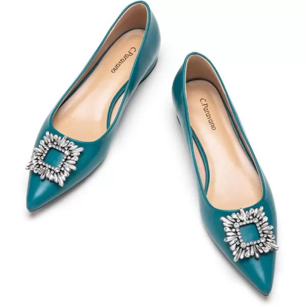 C.Paravano Women’s Flats I Pointed Toe Flats for Women I Women Flat Shoes I Crystal Buckle Flats I Ballet Flats Shoes for Women I Slip on Dressy Flats