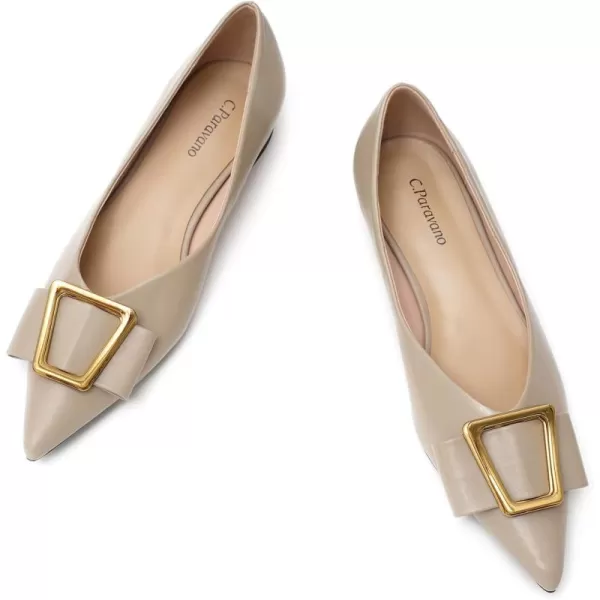 C.Paravano Women’s Flats I Pointed Toe Flats for Women I Women Flat Shoes I Crystal Buckle Flats I Ballet Flats Shoes for Women I Slip on Dressy Flats