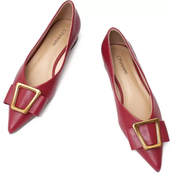 C.Paravano Women’s Flats I Pointed Toe Flats for Women I Women Flat Shoes I Crystal Buckle Flats I Ballet Flats Shoes for Women I Slip on Dressy Flats