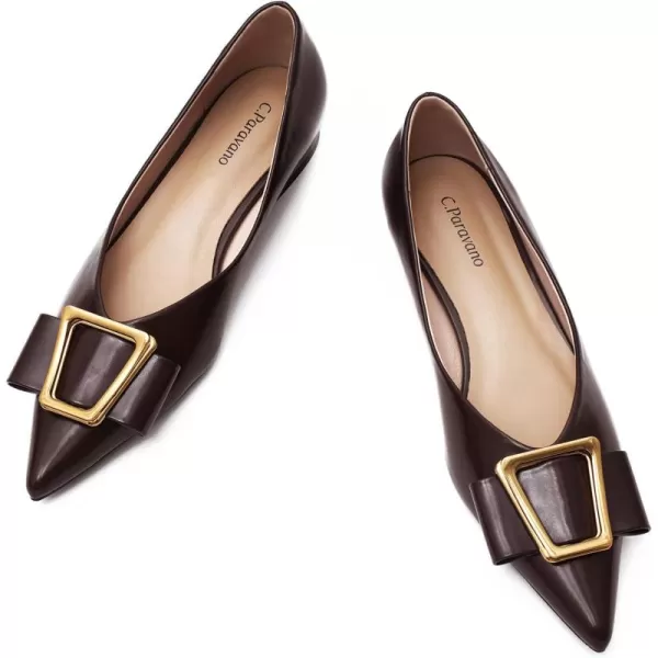 C.Paravano Women’s Flats I Pointed Toe Flats for Women I Women Flat Shoes I Crystal Buckle Flats I Ballet Flats Shoes for Women I Slip on Dressy Flats