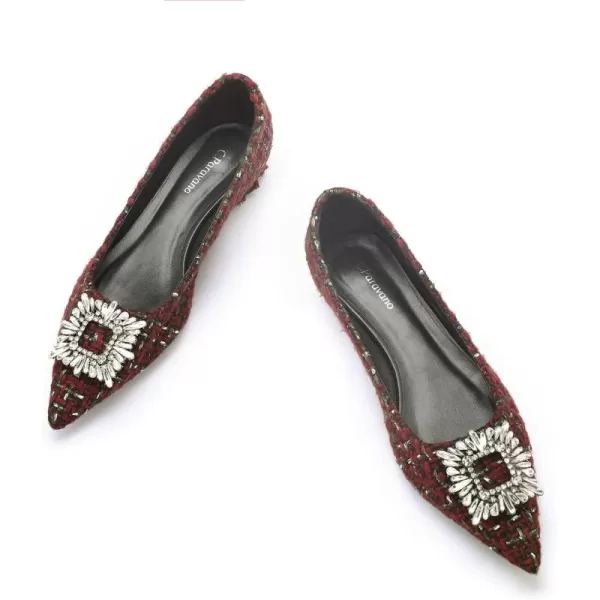 C.Paravano Women’s Flats I Pointed Toe Flats for Women I Women Flat Shoes I Crystal Buckle Flats I Ballet Flats Shoes for Women I Slip on Dressy Flats
