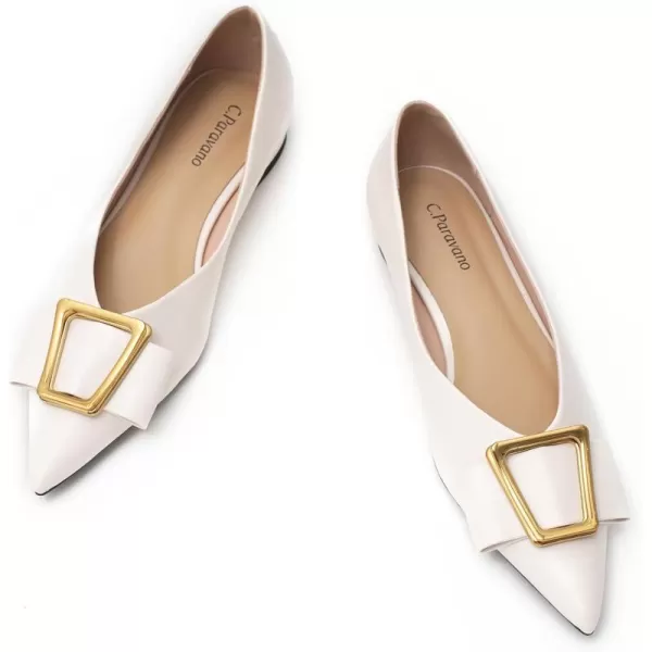 C.Paravano Women’s Flats I Pointed Toe Flats for Women I Women Flat Shoes I Crystal Buckle Flats I Ballet Flats Shoes for Women I Slip on Dressy Flats
