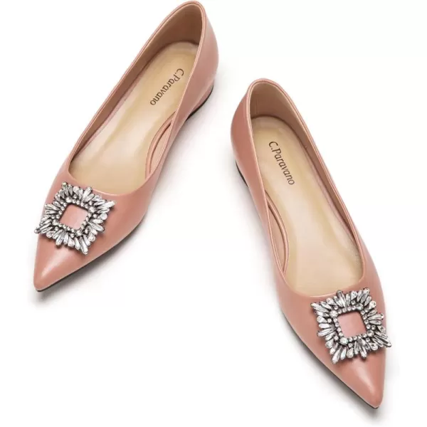 C.Paravano Women’s Flats I Pointed Toe Flats for Women I Women Flat Shoes I Crystal Buckle Flats I Ballet Flats Shoes for Women I Slip on Dressy Flats