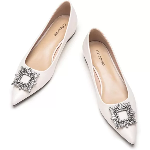 C.Paravano Women’s Flats I Pointed Toe Flats for Women I Women Flat Shoes I Crystal Buckle Flats I Ballet Flats Shoes for Women I Slip on Dressy Flats