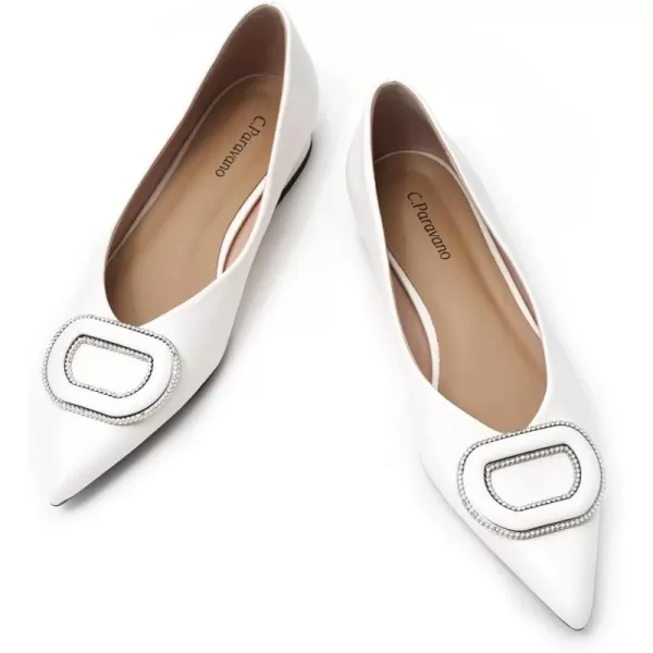 C.Paravano Women’s Flats I Slip on Ballet Flats I Pointed Toe Flats for Women I Two Tone Flats I Leather Flats Shoes Women I Womens Designer Flats