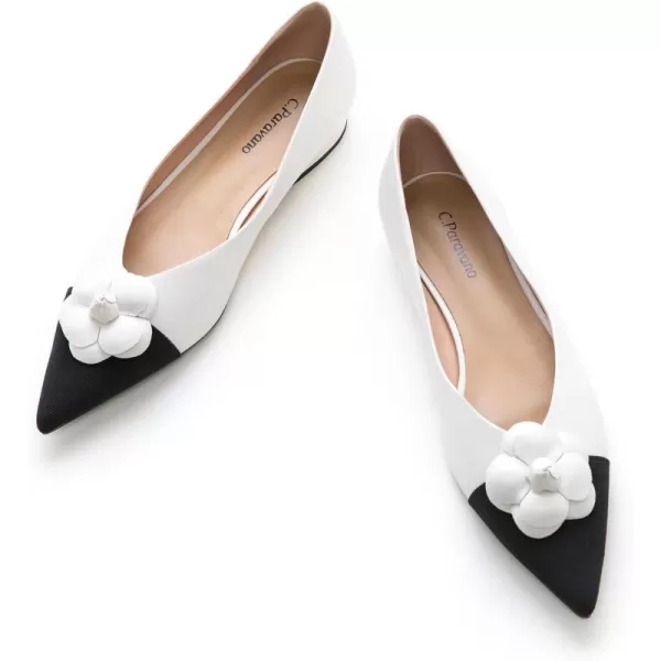 C.Paravano Women’s Flats I Slip on Ballet Flats I Pointed Toe Flats for Women I Two Tone Flats I Leather Flats Shoes Women I Womens Designer Flats