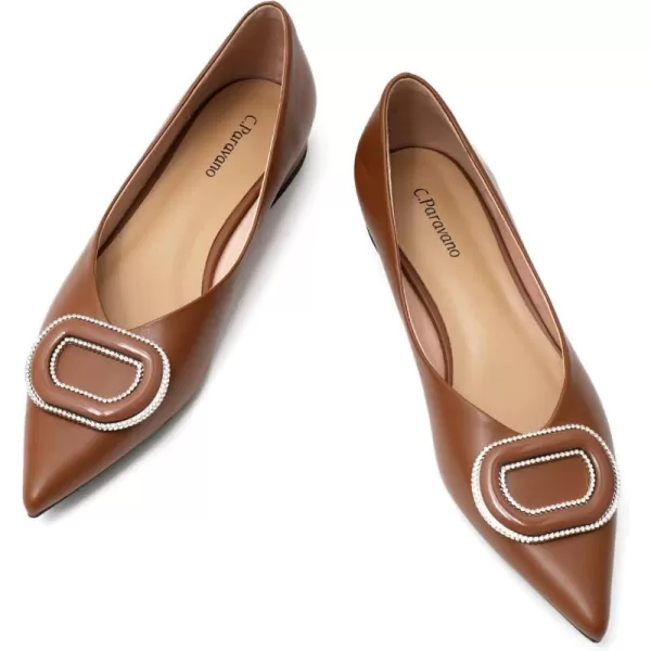 C.Paravano Women’s Flats I Slip on Ballet Flats I Pointed Toe Flats for Women I Two Tone Flats I Leather Flats Shoes Women I Womens Designer Flats
