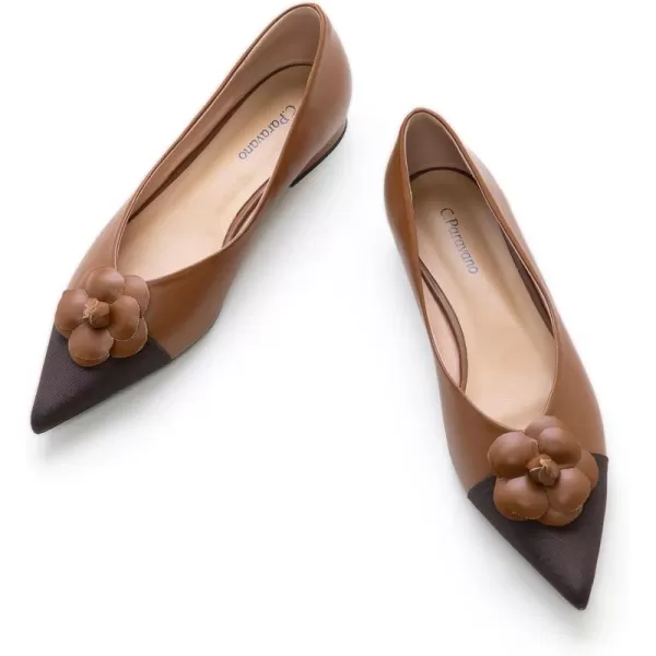 C.Paravano Women’s Flats I Slip on Ballet Flats I Pointed Toe Flats for Women I Two Tone Flats I Leather Flats Shoes Women I Womens Designer Flats
