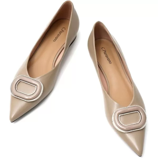 C.Paravano Women’s Flats I Slip on Ballet Flats I Pointed Toe Flats for Women I Two Tone Flats I Leather Flats Shoes Women I Womens Designer Flats