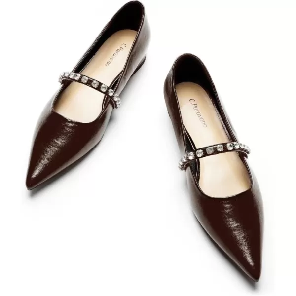 C.Paravano Women's Flats | Pointed Toe Flats | Ballet Flats for Women | Slip on Casual Flats Shoes | Leather Dress Shoes for Wedding 