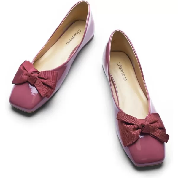 C.Paravano Women's Flats | Square Toe Shoes for Women | Leather Flat Shoes for Women | Slip On Ballet Flats