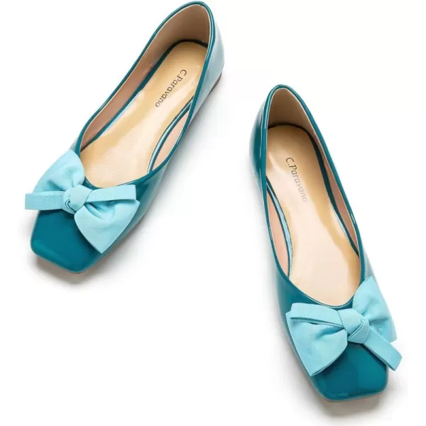C.Paravano Women's Flats | Square Toe Shoes for Women | Leather Flat Shoes for Women | Slip On Ballet Flats