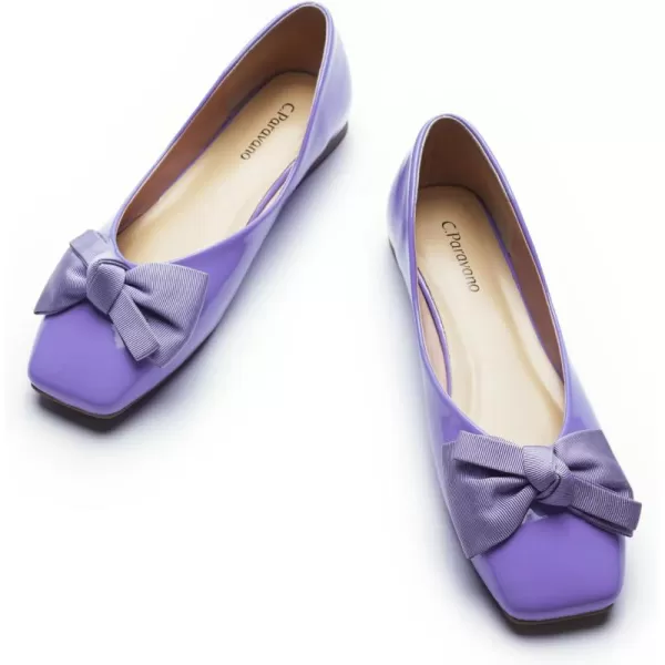 C.Paravano Women's Flats | Square Toe Shoes for Women | Leather Flat Shoes for Women | Slip On Ballet Flats