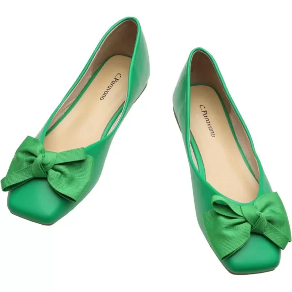 C.Paravano Women's Flats | Square Toe Shoes for Women | Leather Flat Shoes for Women | Slip On Ballet Flats