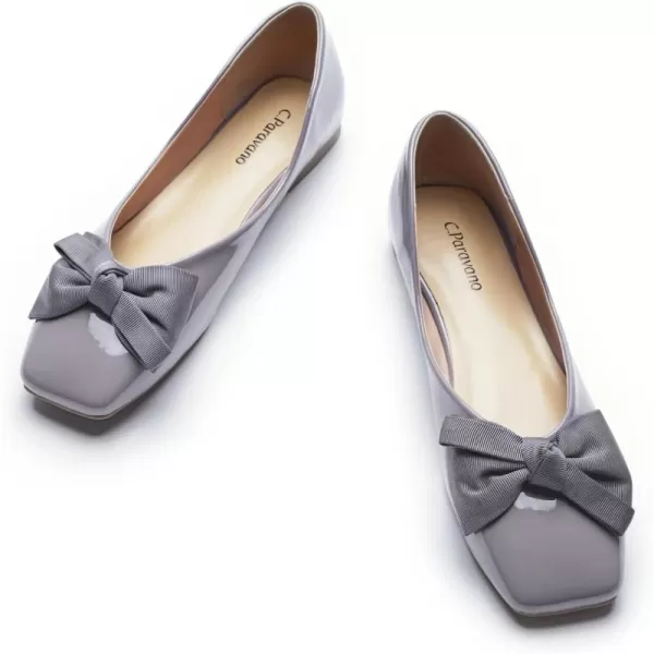 C.Paravano Women's Flats | Square Toe Shoes for Women | Leather Flat Shoes for Women | Slip On Ballet Flats