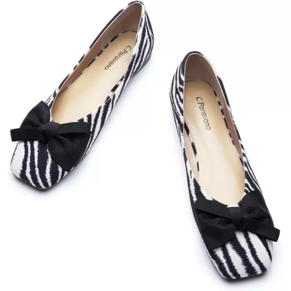 C.Paravano Women's Flats | Square Toe Shoes for Women | Leather Flat Shoes for Women | Slip On Ballet Flats