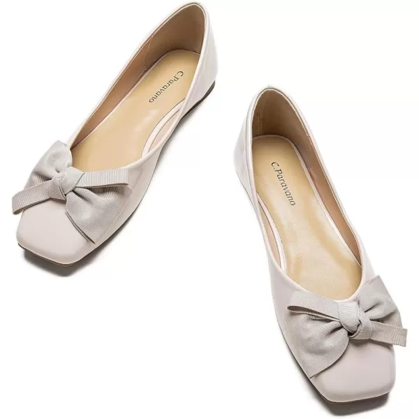 C.Paravano Women's Flats | Square Toe Shoes for Women | Leather Flat Shoes for Women | Slip On Ballet Flats