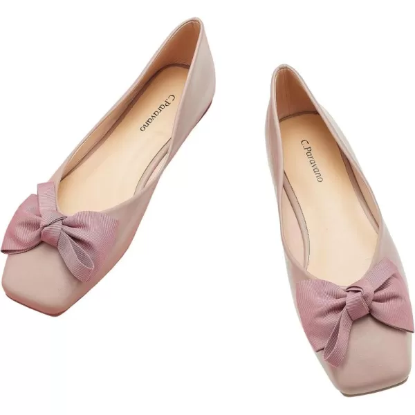 C.Paravano Women's Flats | Square Toe Shoes for Women | Leather Flat Shoes for Women | Slip On Ballet Flats