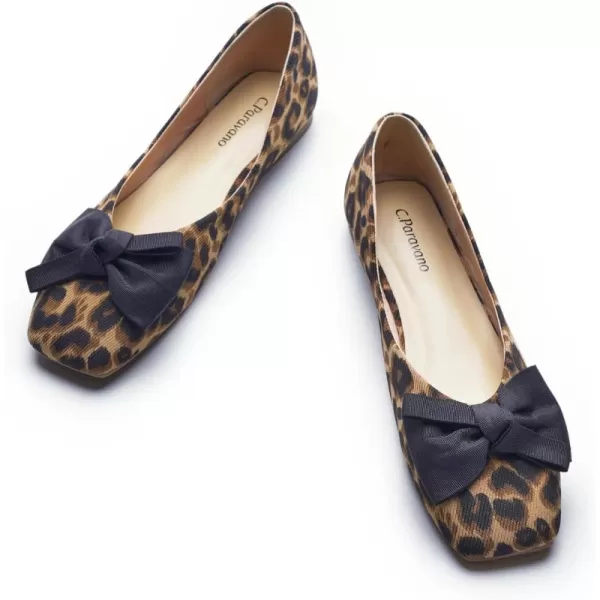 C.Paravano Women's Flats | Square Toe Shoes for Women | Leather Flat Shoes for Women | Slip On Ballet Flats