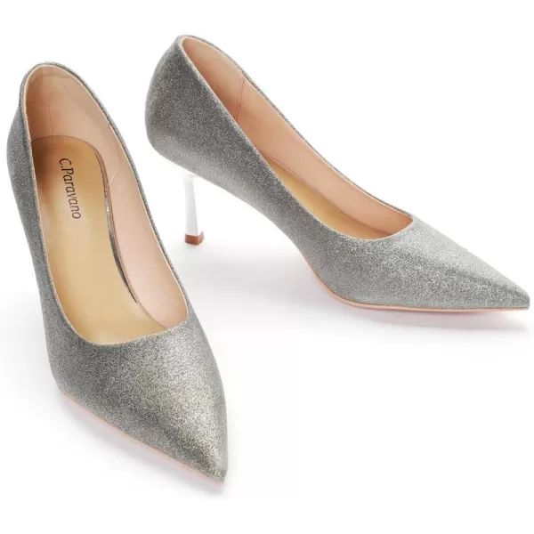 C.Paravano Women's Pump | Kitten Heel Daily Pumps | Closed Toe Low Heel | Comfortable Low Stiletto Heel Pumps