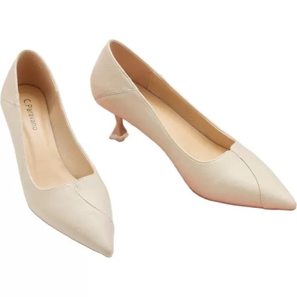 C.Paravano Women's Pump | Kitten Heel Daily Pumps | Closed Toe Low Heel | Comfortable Low Stiletto Heel Pumps