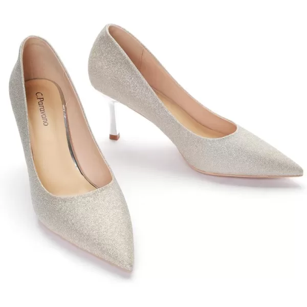 C.Paravano Women's Pump | Kitten Heel Daily Pumps | Closed Toe Low Heel | Comfortable Low Stiletto Heel Pumps