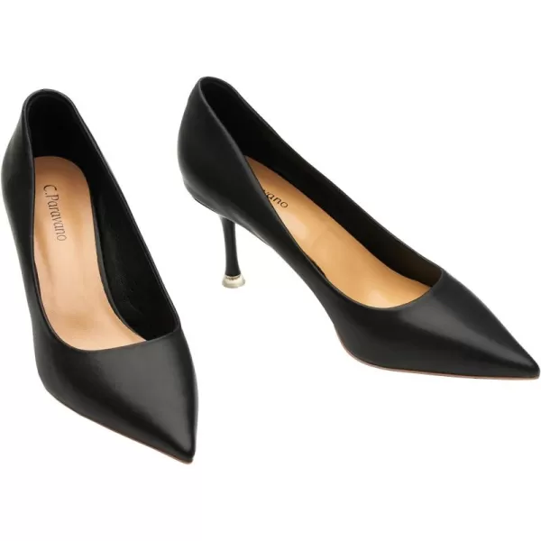 C.Paravano Women's Pumps I Pointed Toe Stiletto Pumps I Kitten Low Heel Daily Pumps I Closed Toe Slip On Comfortable Heels