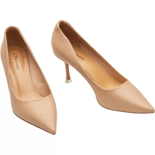C.Paravano Women's Pumps I Pointed Toe Stiletto Pumps I Kitten Low Heel Daily Pumps I Closed Toe Slip On Comfortable Heels