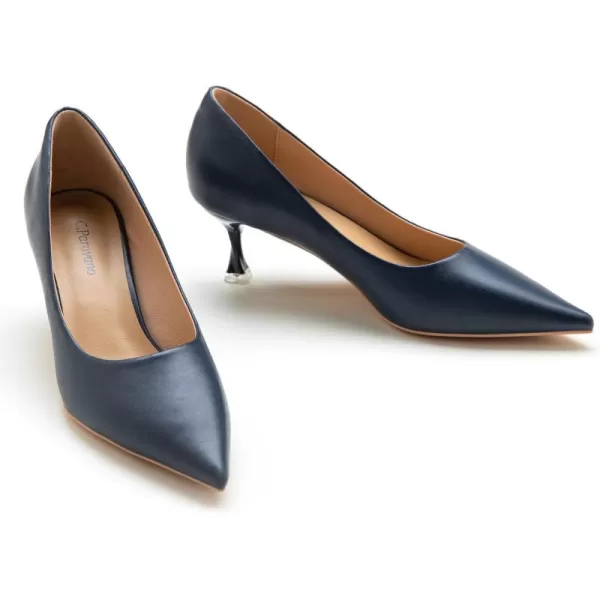 C.Paravano Women's Pumps I Pointed Toe Stiletto Pumps I Kitten Low Heel Daily Pumps I Closed Toe Slip On Comfortable Heels