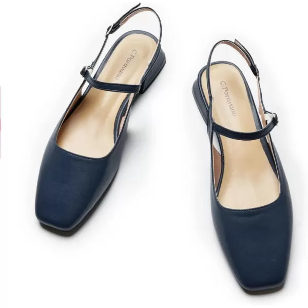 C.Paravano Women's Slingback | Women's Flat Sandals | Square Toe Slingback Flats | Adjustable Strap Flats | Fashion Casual Flats Shoes