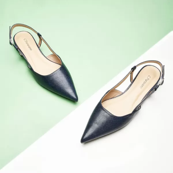 C.Paravano Women's Flats | Pointed Toe Flats Sandals | Slingback Flats for Women | Ankle Strap Slingback Shoes | Comfort Leather Slip on Shoes | Casual Dress Shoes
